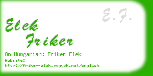 elek friker business card